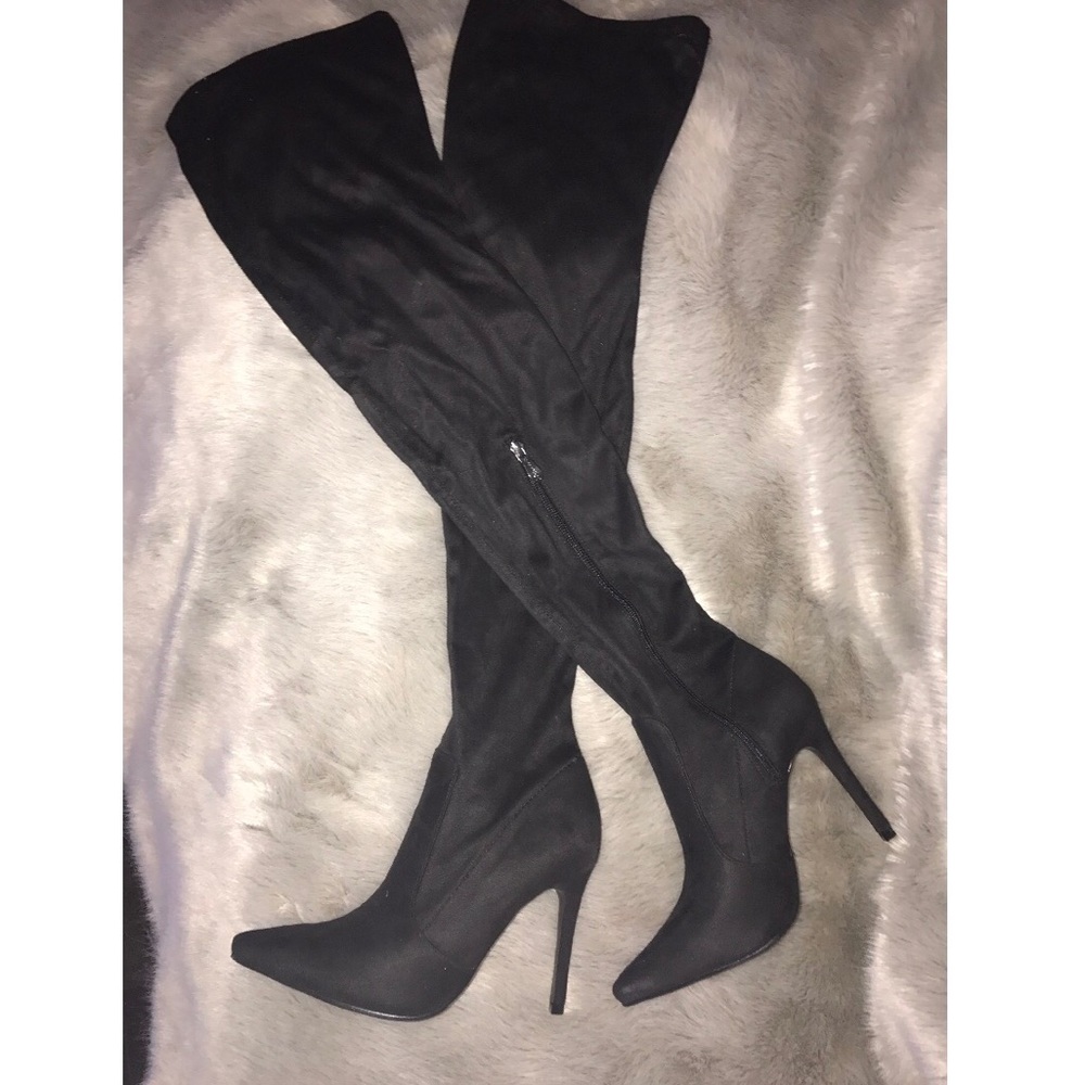 Black knee high boots