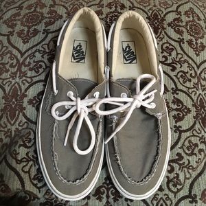 Vans Gray Slip Ons with lace