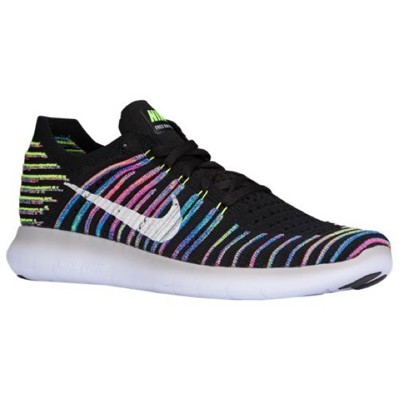 Nike Free RN Flyknit Black Multi Colored Sneakers - Picture 6 of 7