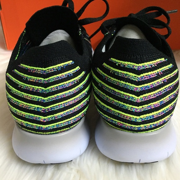 Nike Free RN Flyknit Black Multi Colored Sneakers - Picture 5 of 7