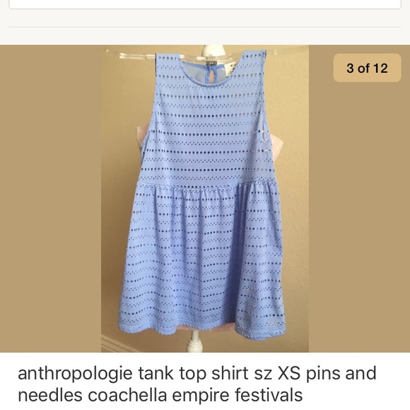 Pins and needle size xs tank top women's sheer - Picture 2 of 8