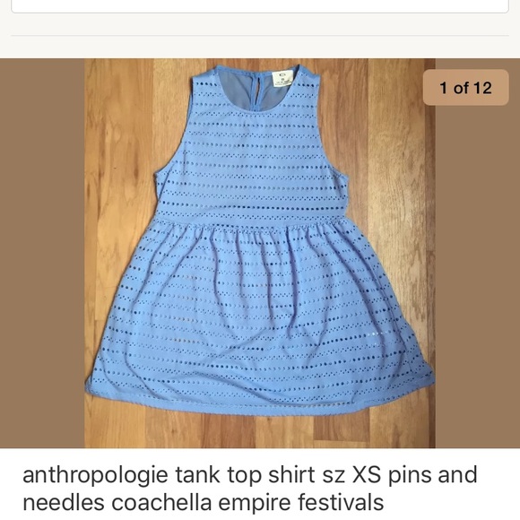 Pins and needle size xs tank top women's sheer - Picture 3 of 8