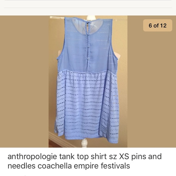 Pins and needle size xs tank top women's sheer - Picture 5 of 8