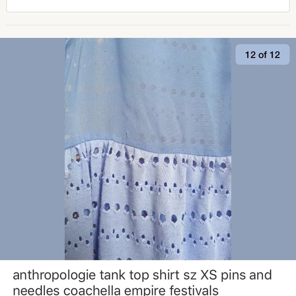 Pins and needle size xs tank top women's sheer - Picture 8 of 8
