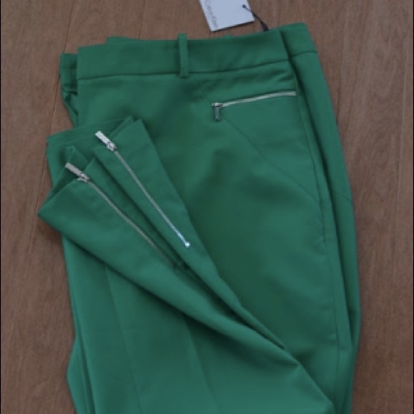 Calvin Klein Women’s Pant With Zip, Emerald NEW - Picture 2 of 8