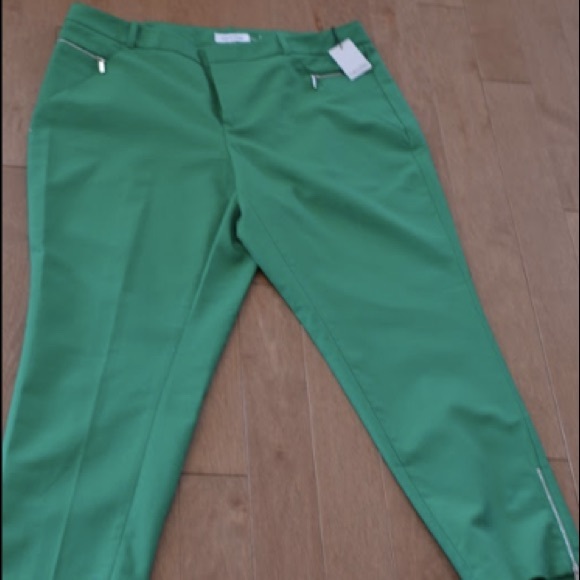 Calvin Klein Women’s Pant With Zip, Emerald NEW - Picture 7 of 8