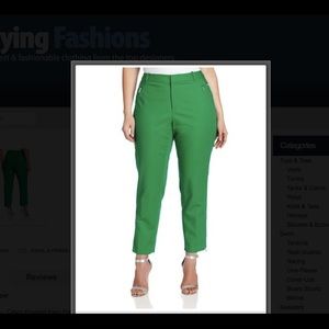 Calvin Klein Women’s Pant With Zip, Emerald NEW