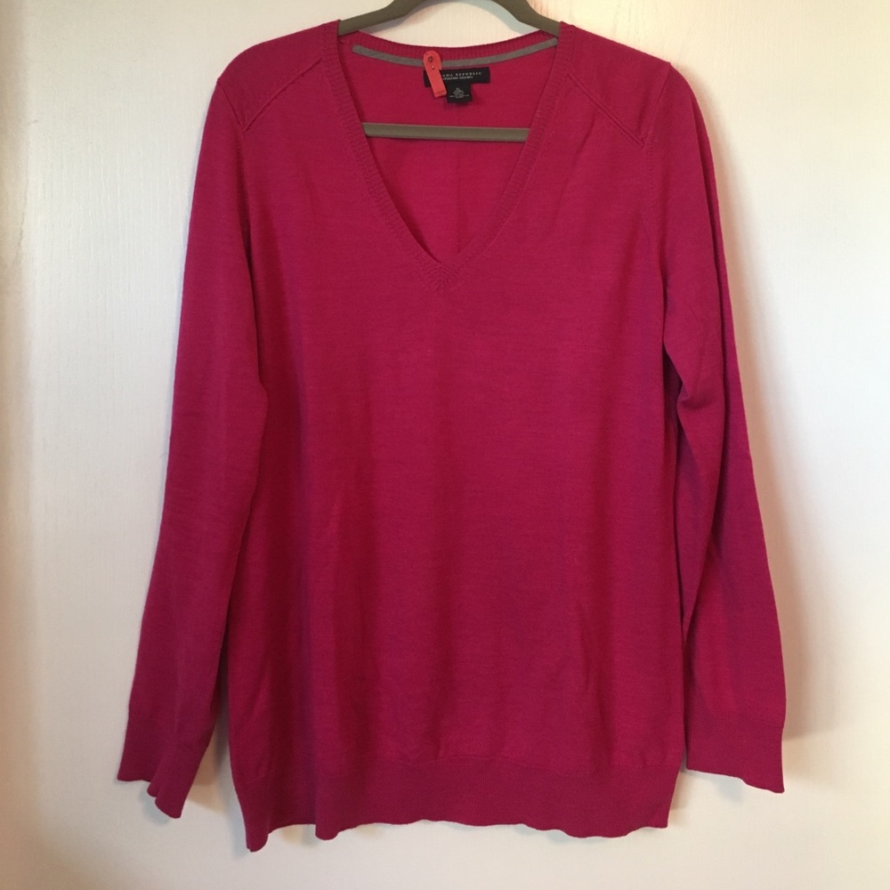 Superfine Merino Wool V-Neck Sweater
