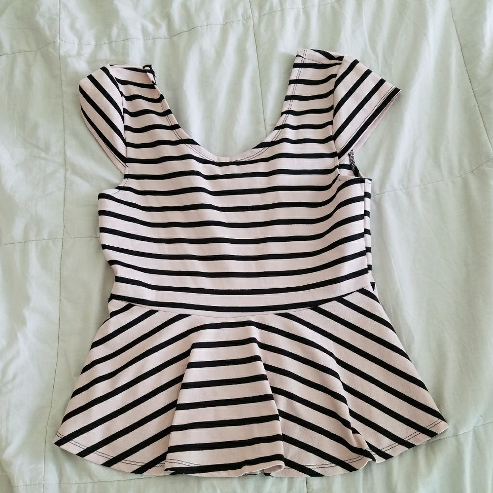 Stripe peplum top