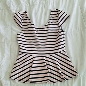 Stripe peplum top