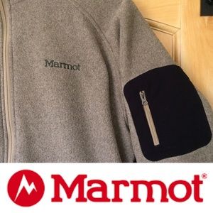Marmot full zip hoodie with black zippered pocket