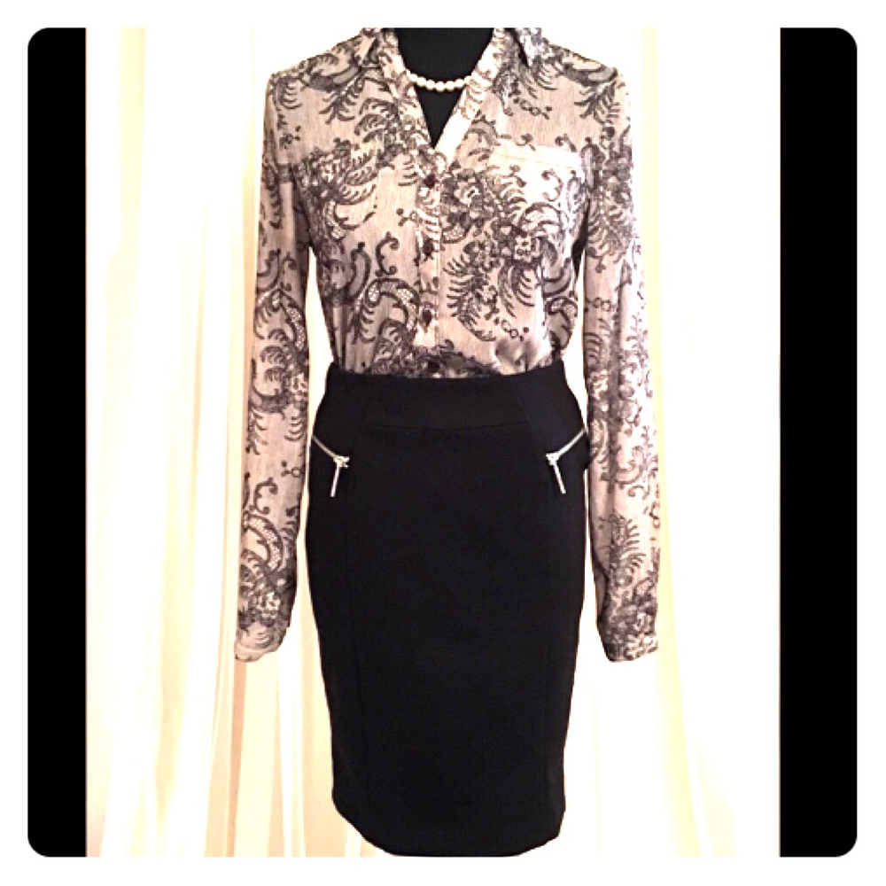 Black Michael Kors Pencil Skirt - Size 2