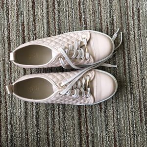 Blush Pink Quilted Faux Leather Sneakers