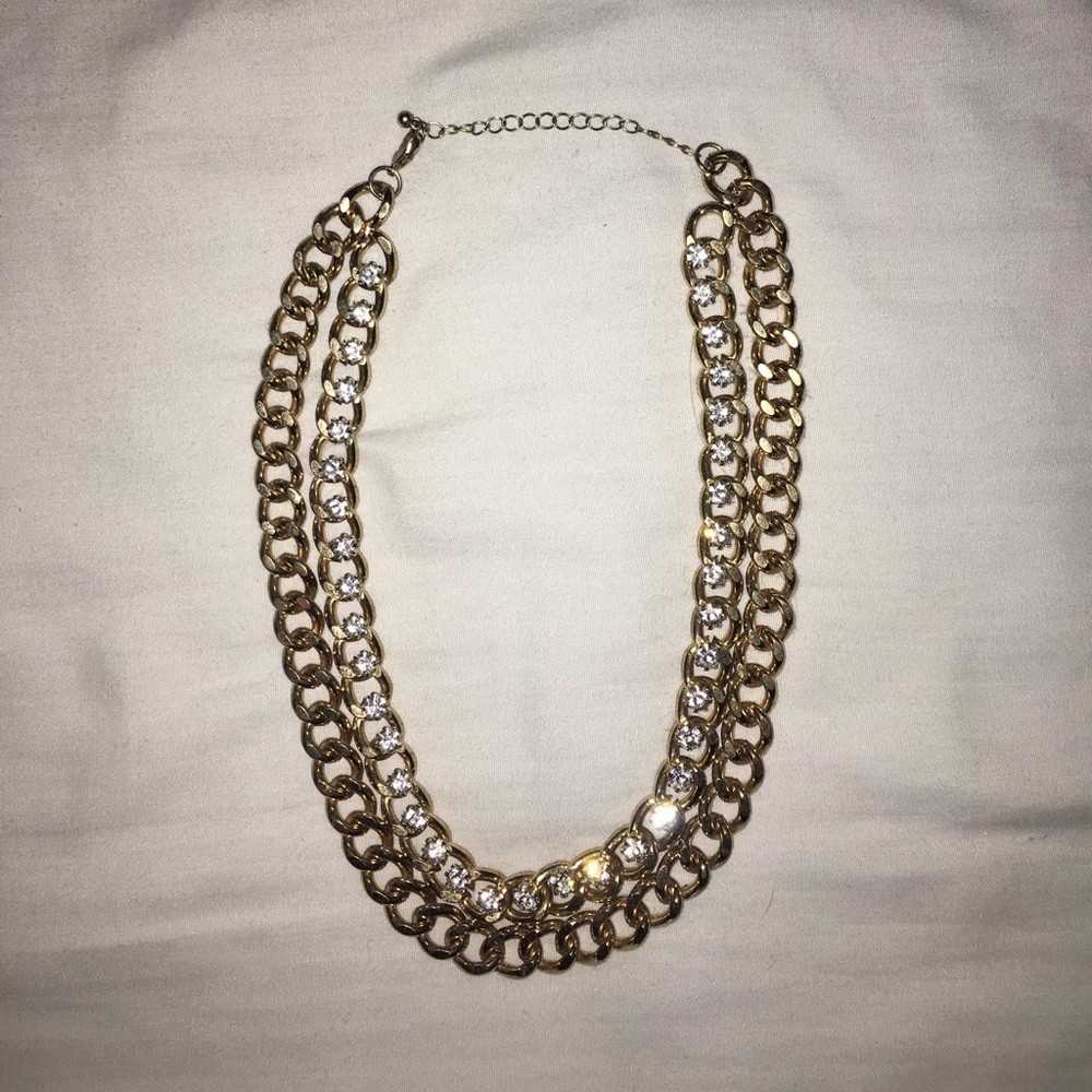 Gold double-chain necklace