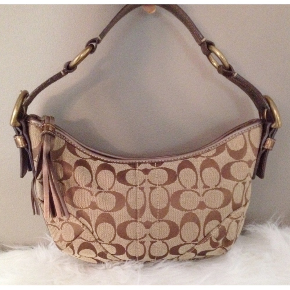 Coach Exotics Collection Python Handle Bronze Bag