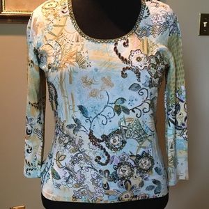 Alberto Makali Embellished Knit Top