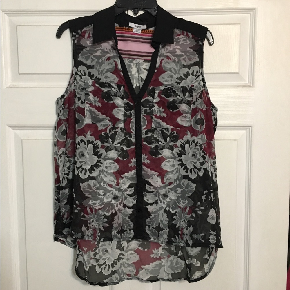Bar III Floral High Low Top