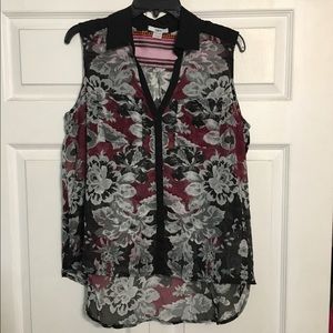 Bar III Floral High Low Top