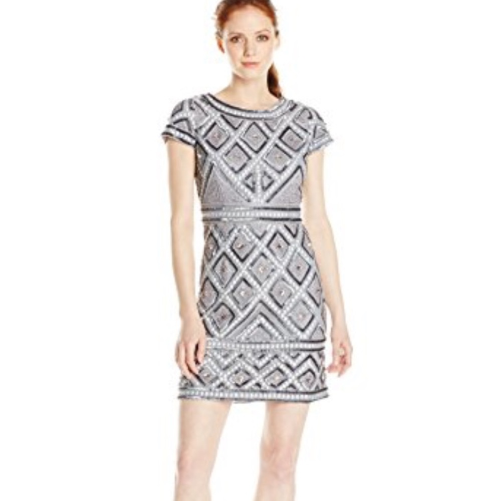 Beaded cap sleeve dress from Adrianna papell