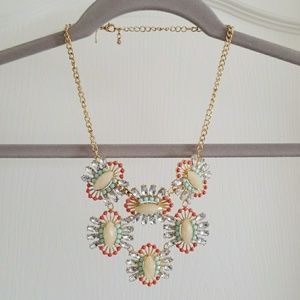 Turquoise, coral and cream necklace