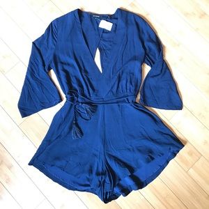Open Back Navy Romper