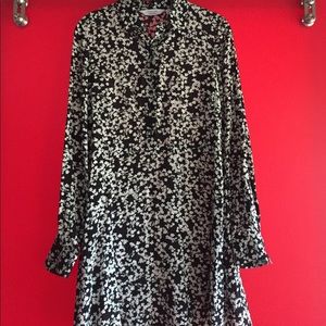 Black and white floral mini-dress/tunic, sz4/34