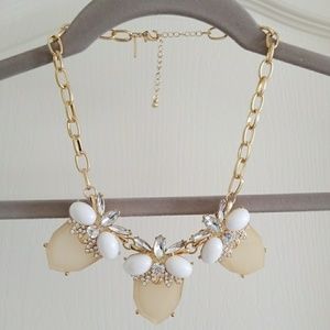 Cream, white and sparkles. Necklace