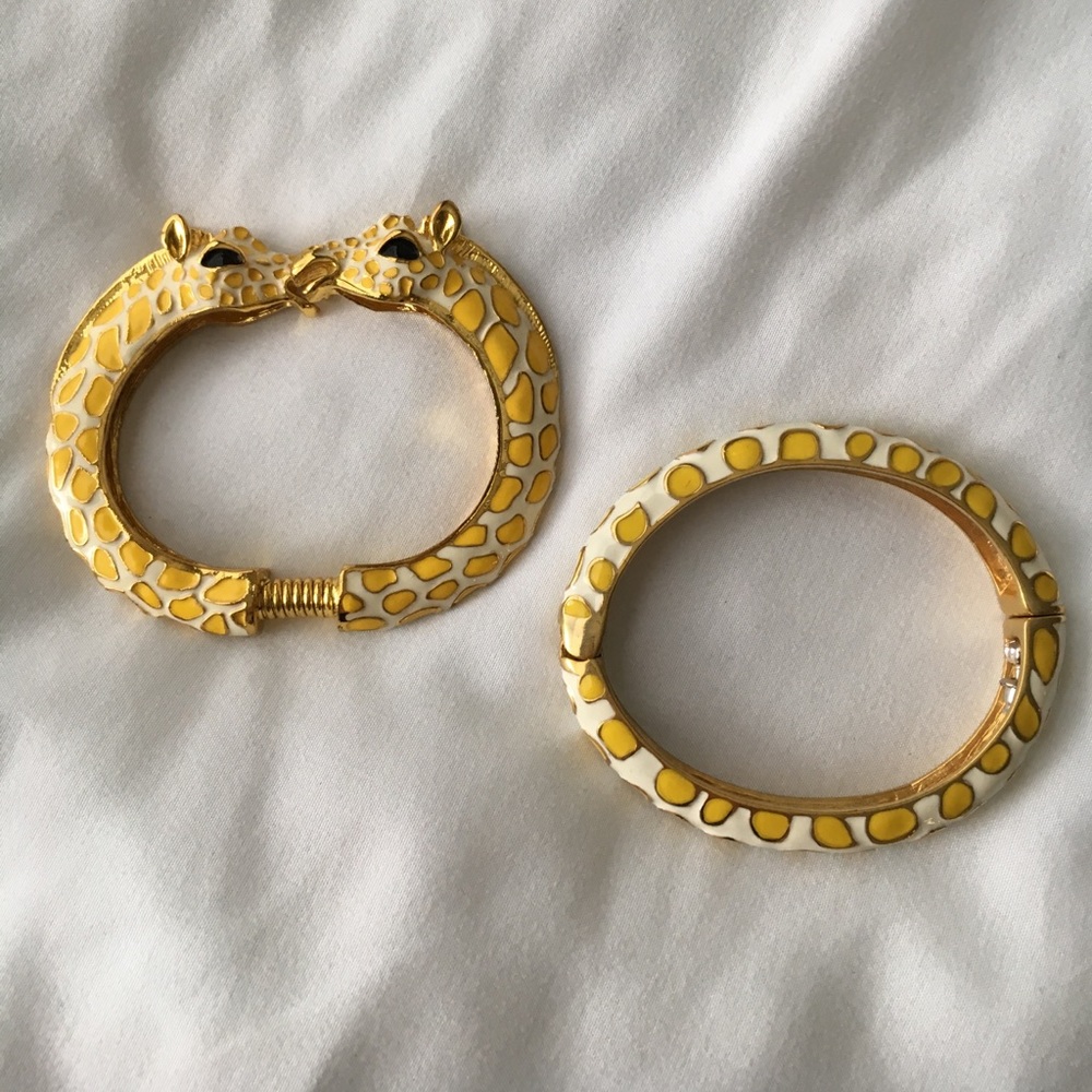 Kenneth Jay Lane Yellow Giraffe Bracelet Set