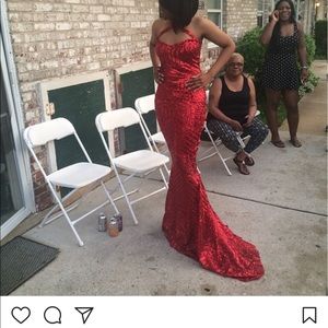 Red Sequin Gown