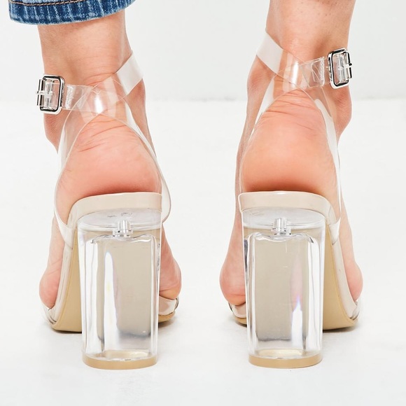 Clear/Nude Strap Sandals - Picture 3 of 4