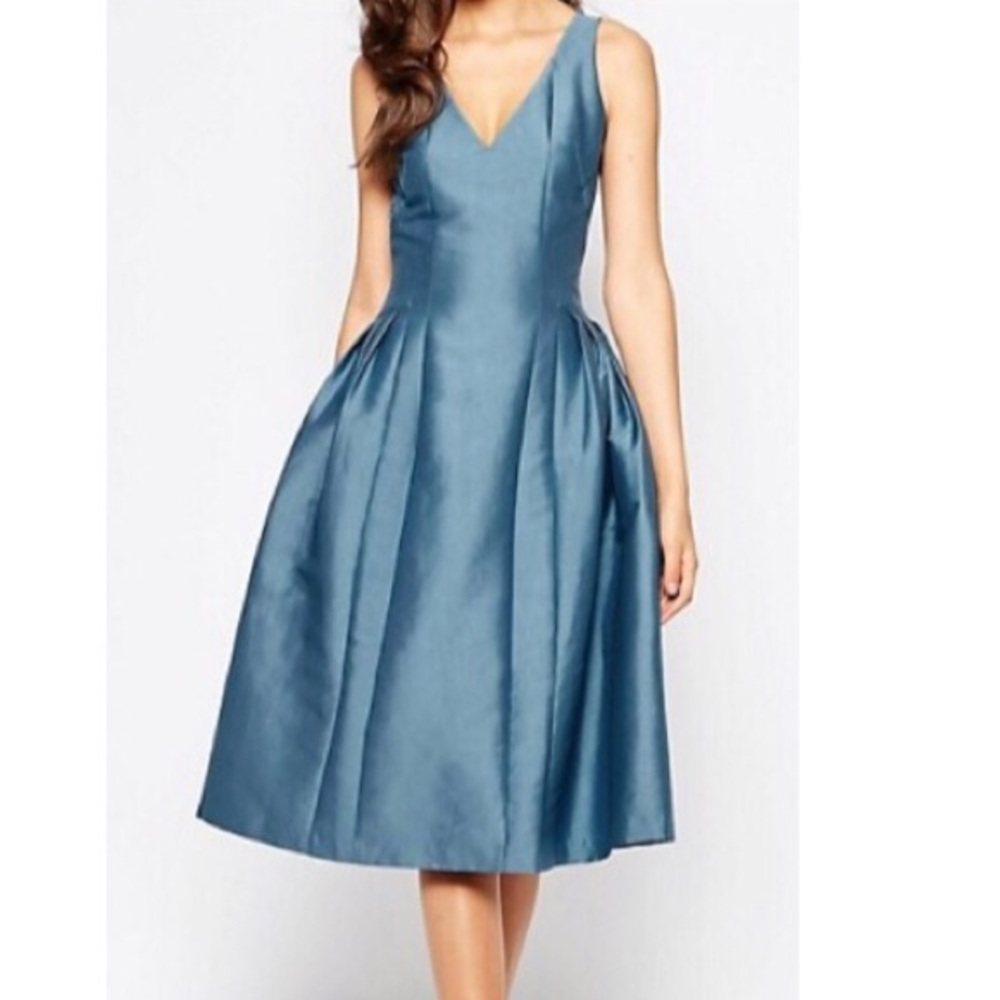 ASOS Lace Insert Plunge Midi Dress (TALL)