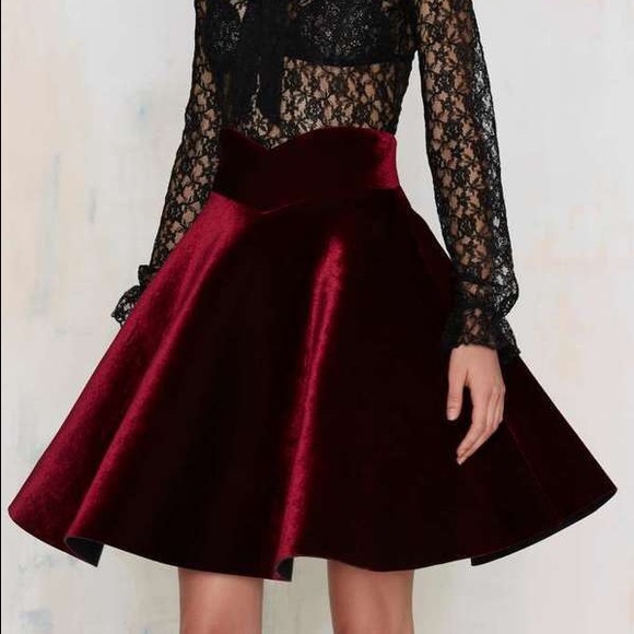 Nasty Gal Dresses & Skirts - Velvet Plush Full Twirl Skirt