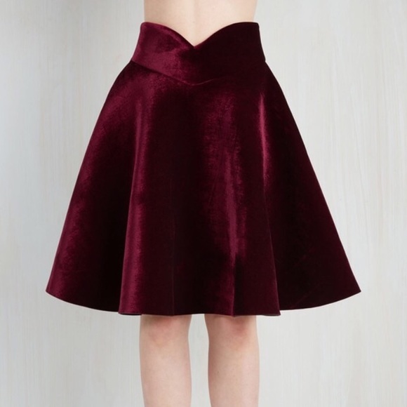 Velvet Plush Full Twirl Skirt - Picture 2 of 5