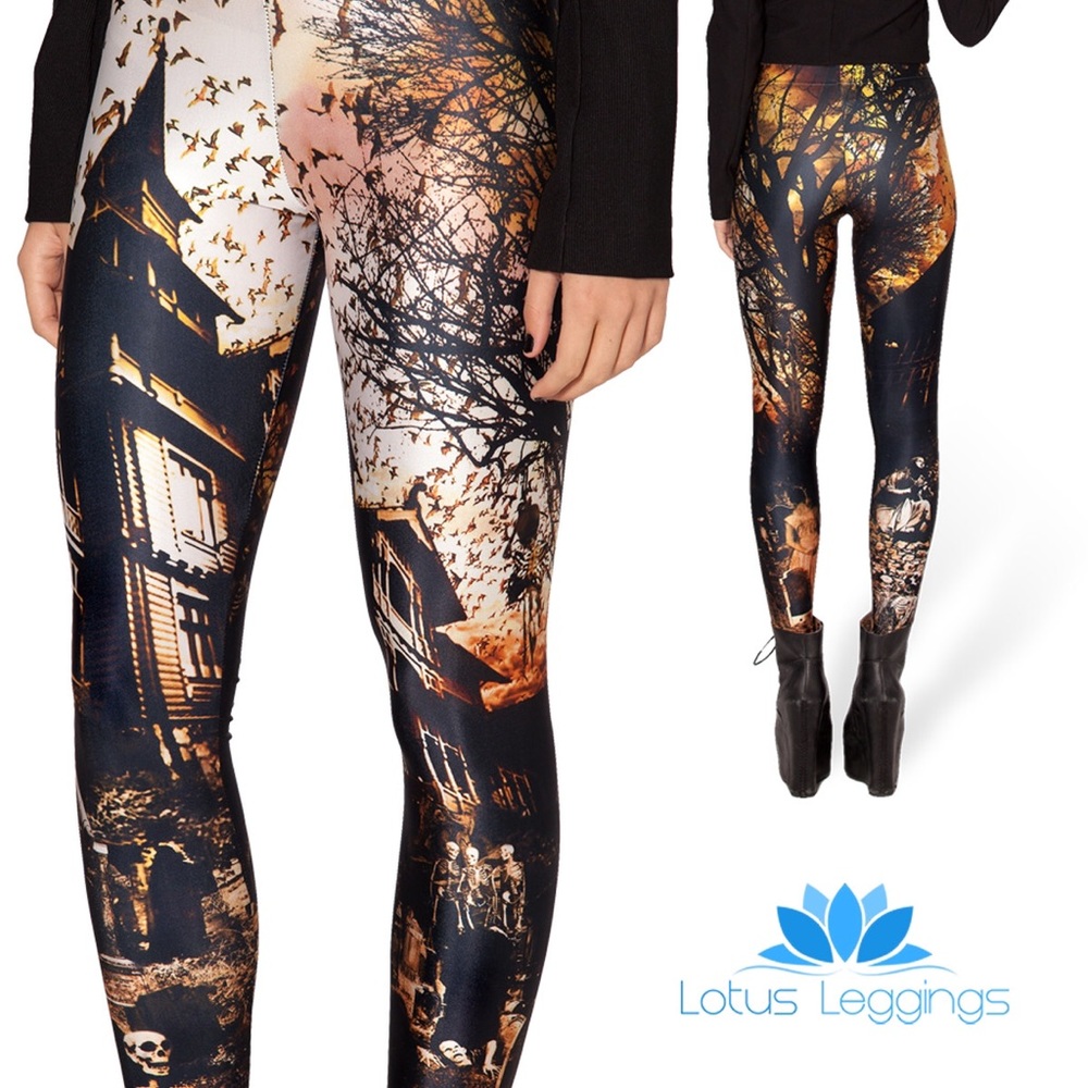 Lotus Leggings super fun haunted house print
