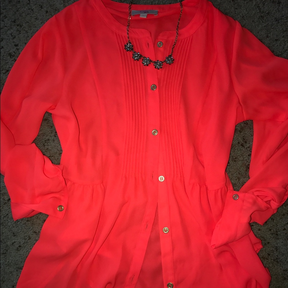 ORANGE JUNIOR SIZE XL TUNIC TOP.