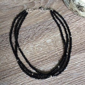 Black Bead Multi Strand Silpada Necklace