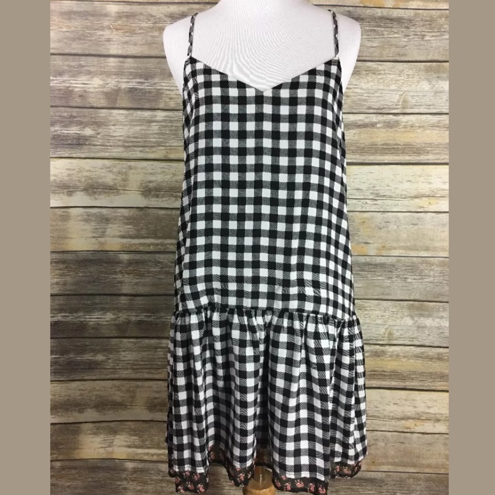 Vera wang checkered dress, floral peep lining