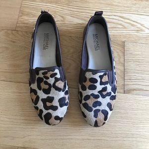 Michael Kors womens cheetah brown flats loafers