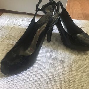 Black Peep Toe Heels