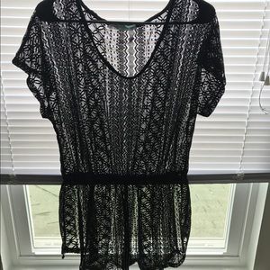 Black swimsuit cover-up