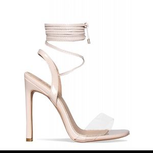 Simmi London Nude and Perspex Heels