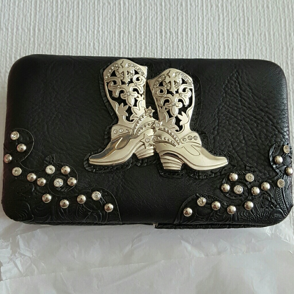 Western Cowboy Boots Checkbook Wallet