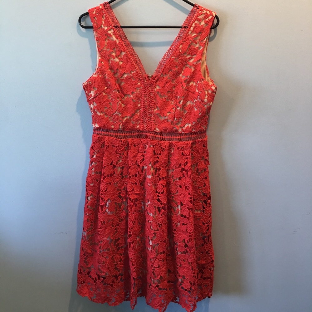red lace dress