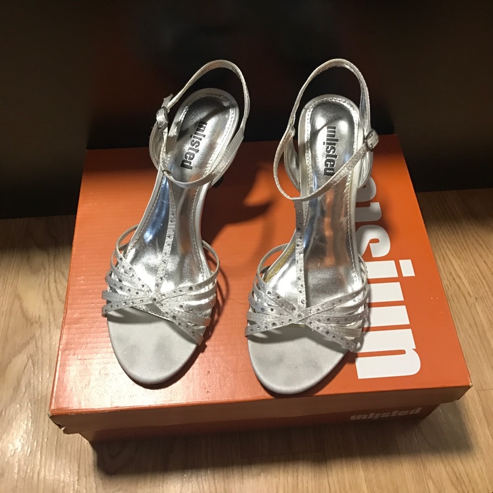 Silver formal heels