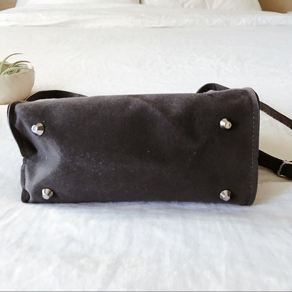 Dark grey silver hoop dot handbag - Picture 6 of 6