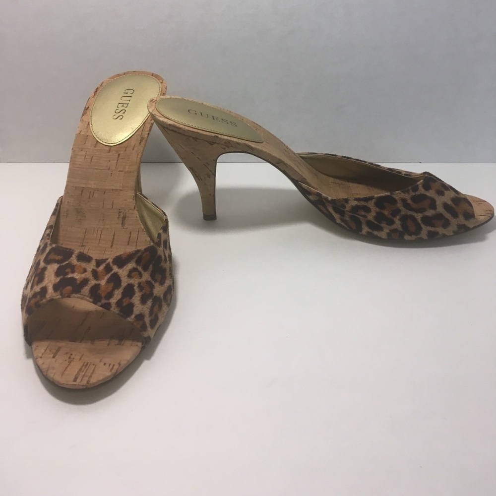 Guess Heels Leopard Print and cork