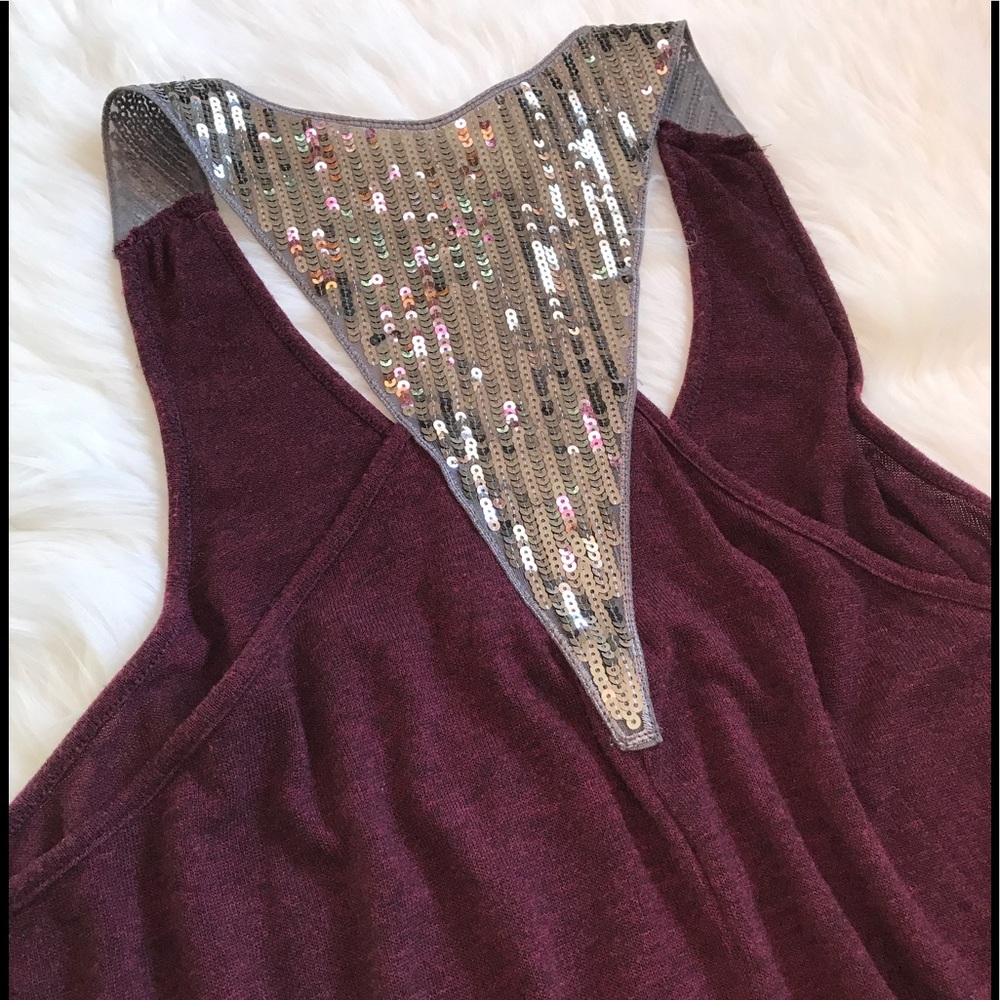 NWOT Light Sweater Tank W/ Sequin back