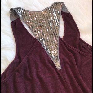 NWOT Light Sweater Tank W/ Sequin back