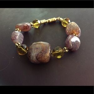 SOLD!! OOAK Dragon vein agate bracelet