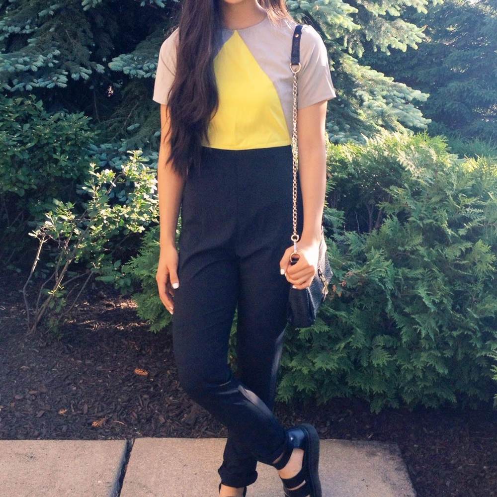 Missguided color block jumpsuit